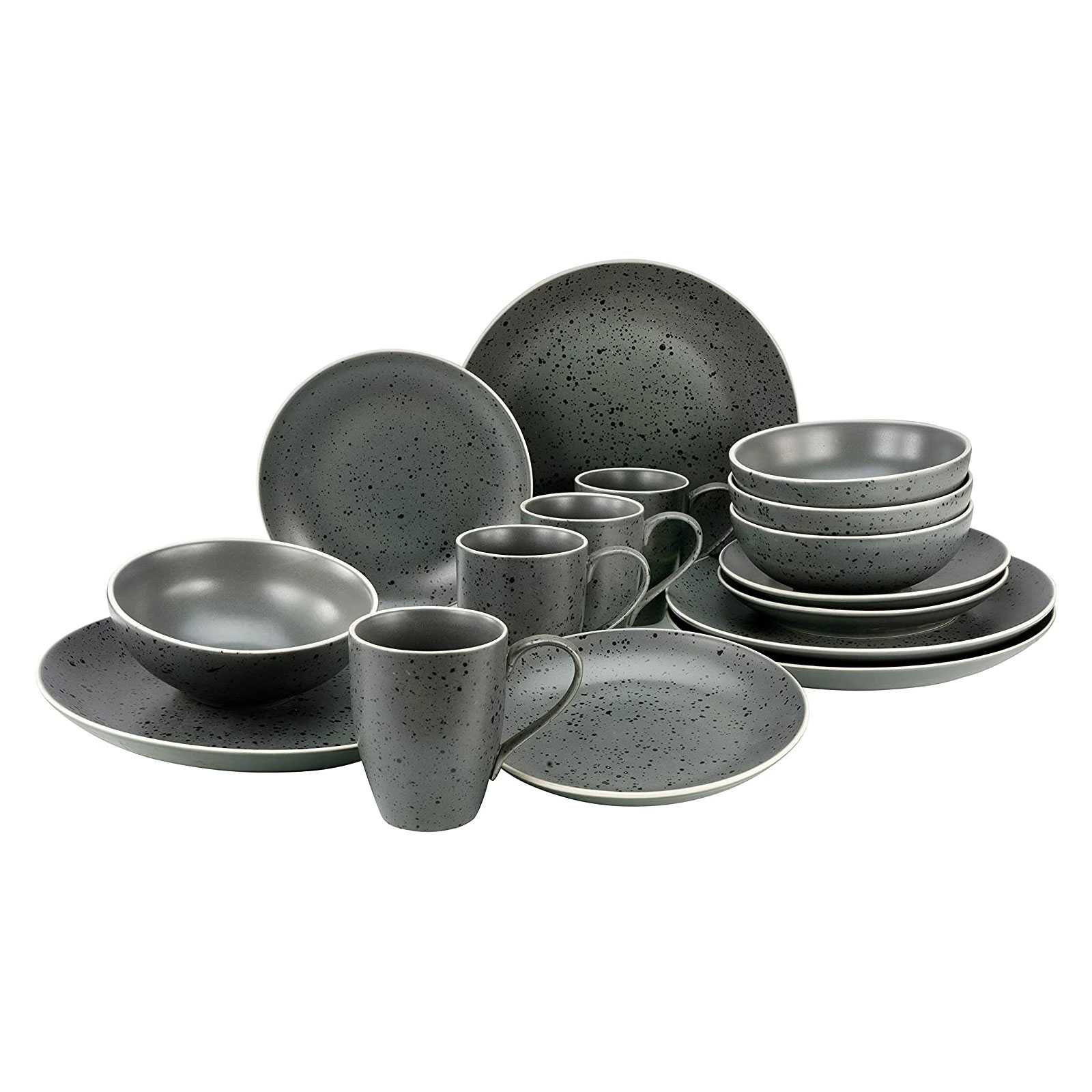 CreaTable, 22807, Serie INDUSTRIAL CHIC - Anthrazit, Geschirrset, Kombiservice 16 teilig - Bild 1