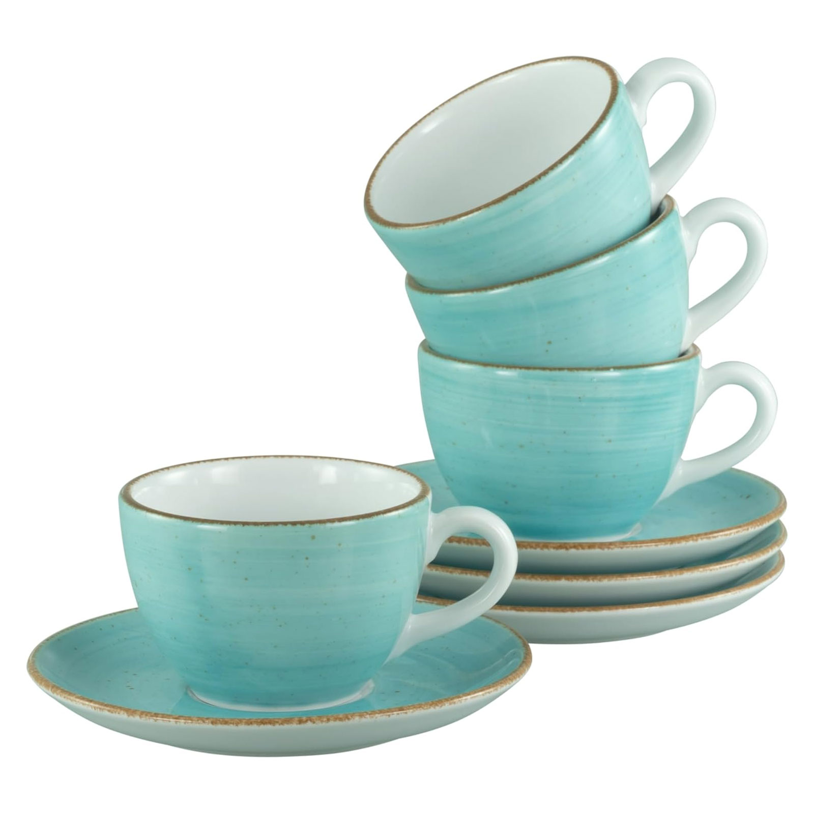 CreaTable, 34042, Serie Vintage Nature Aqua, 8-teiliges Geschirrset, Kaffeetassen Set  aus Porzellan, spülmaschinen- und mikrowellengeeignet, Made in Europe - Bild 1