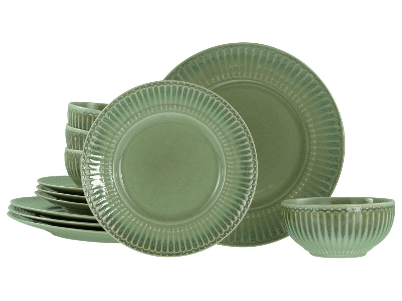 CreaTable 24493 Celadon Grün 12-tlg Teller Set Steinzeug - Bild 1