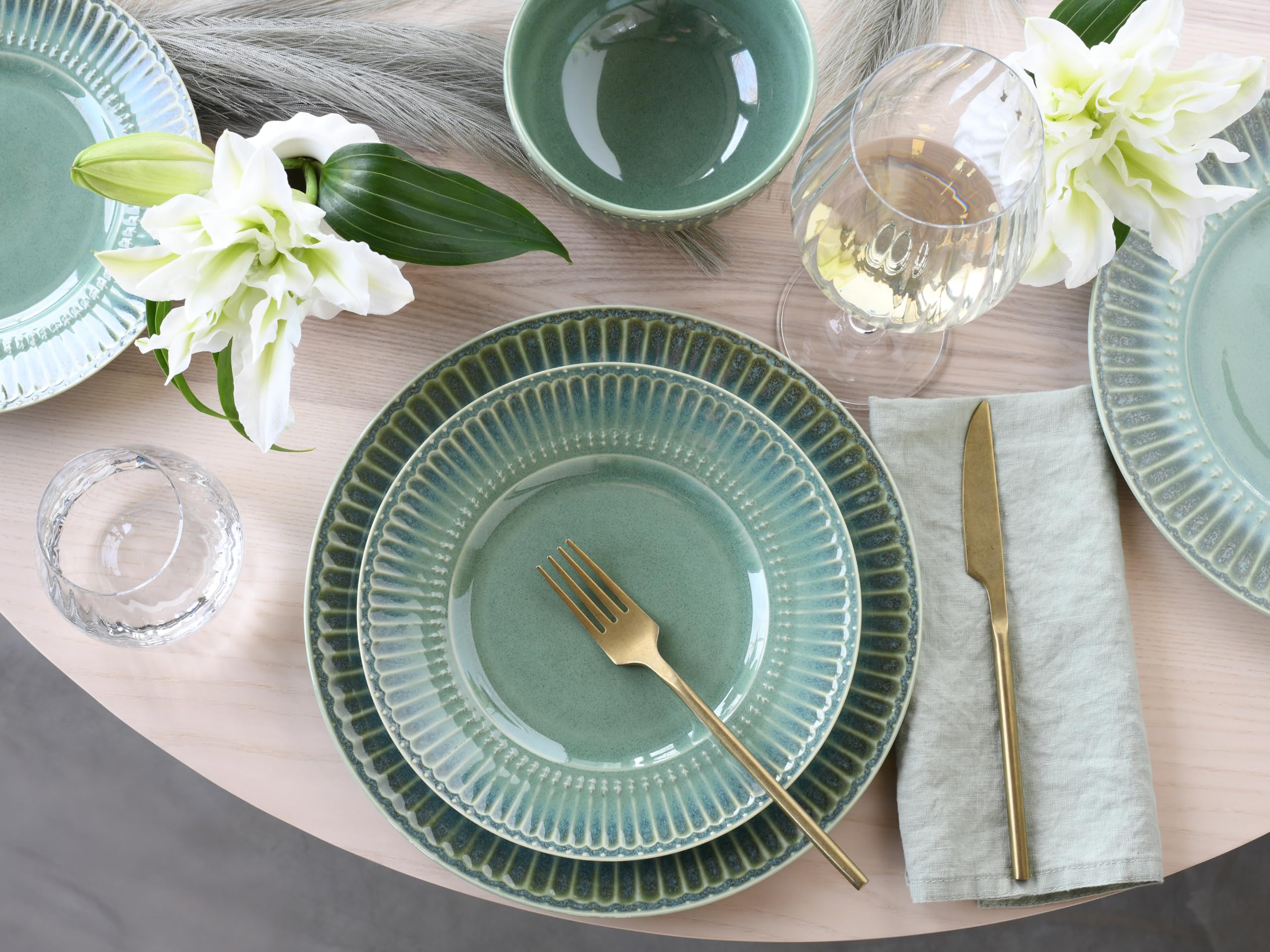 CreaTable 24493 Celadon Grün 12-tlg Teller Set Steinzeug - Bild 4