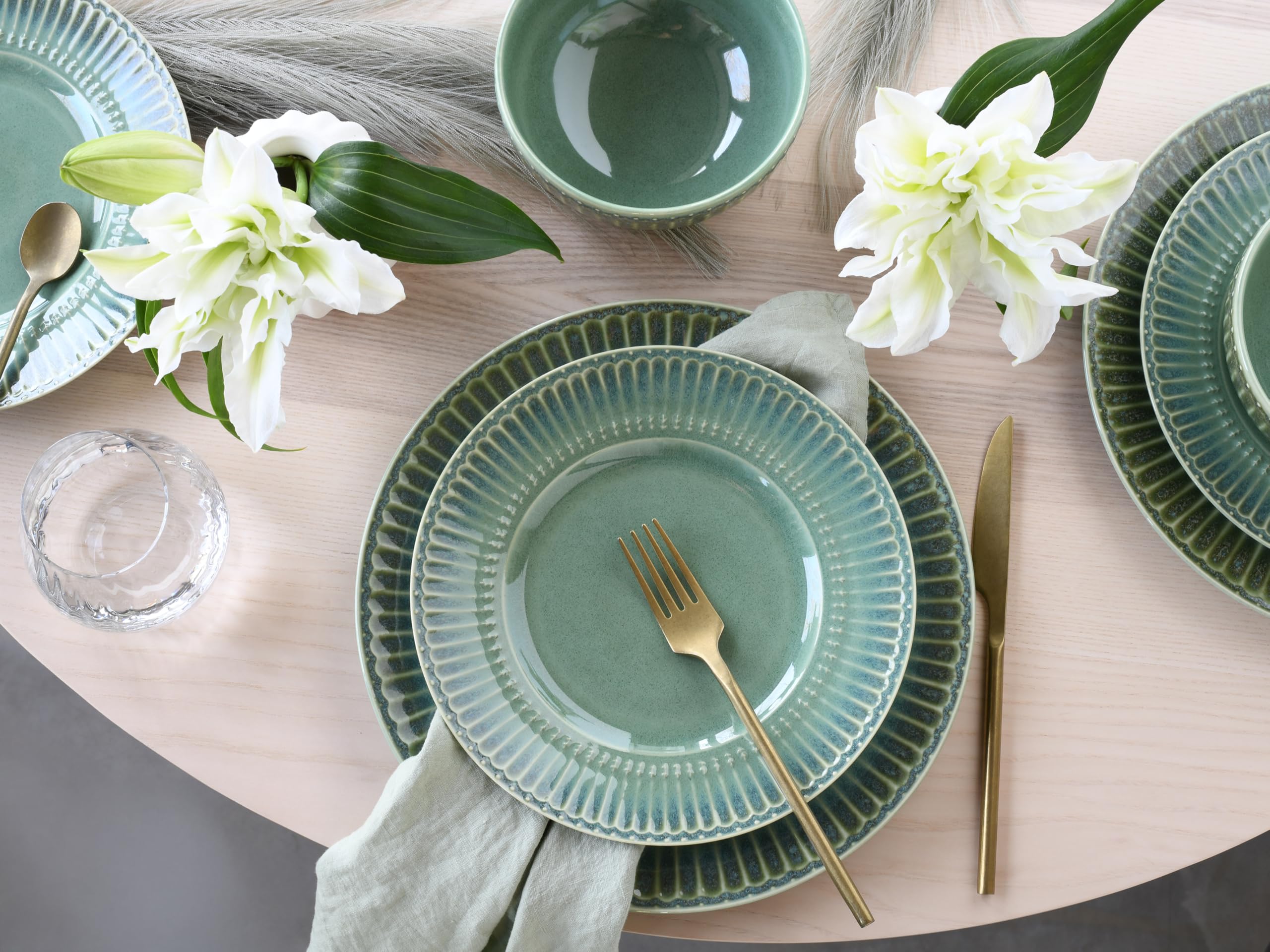 CreaTable 24493 Celadon Grün 12-tlg Teller Set Steinzeug - Bild 5