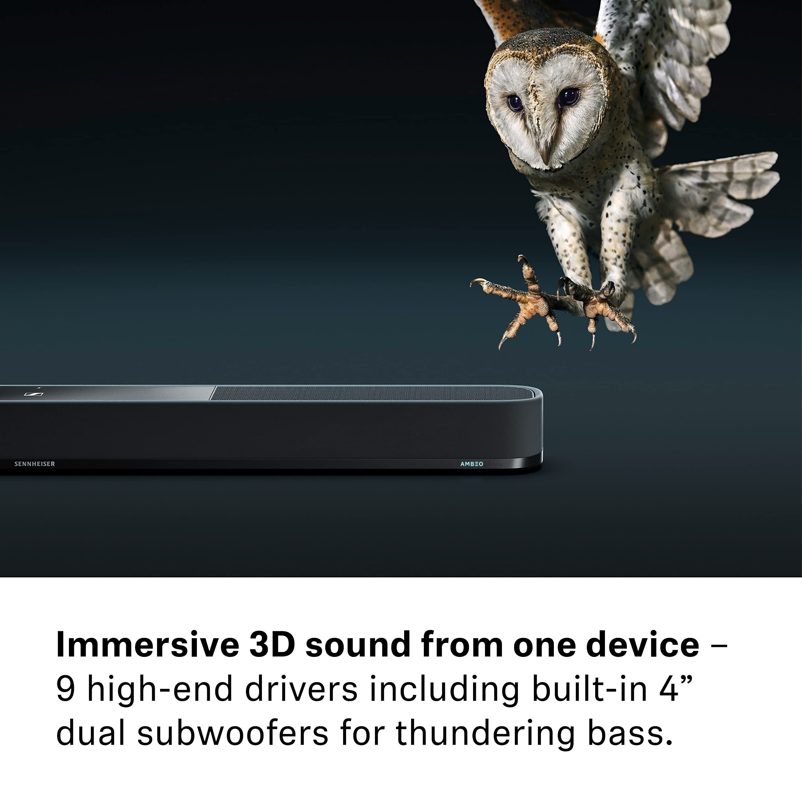 Sennheiser AMBEO Soundbar Plus 700143 3D Surround 7.1.4 Schwarz Streaming - Bild 4