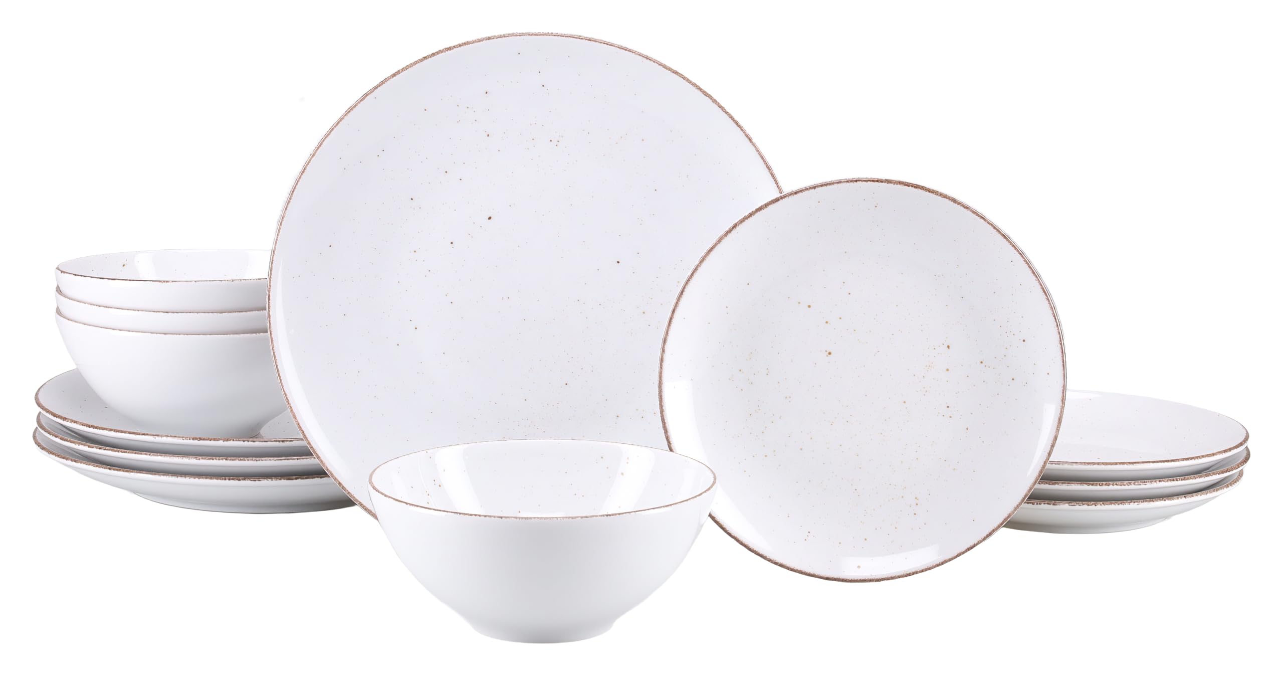 CreaTable 24814 Vintage Nature Weiss Teller Set 12-tlg. Geschirrset 4 Personen - Bild 1