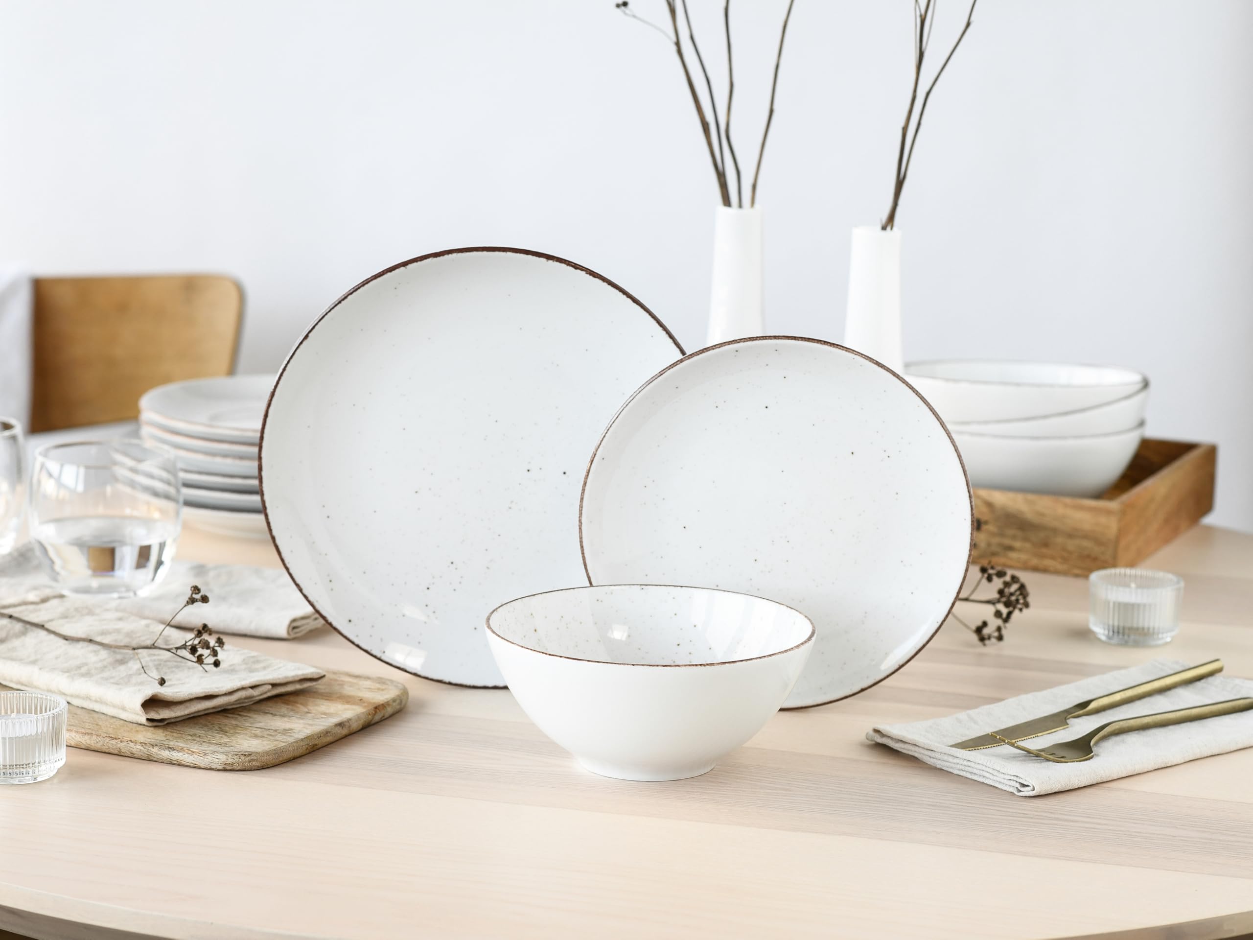CreaTable 24814 Vintage Nature Weiss Teller Set 12-tlg. Geschirrset 4 Personen - Bild 2