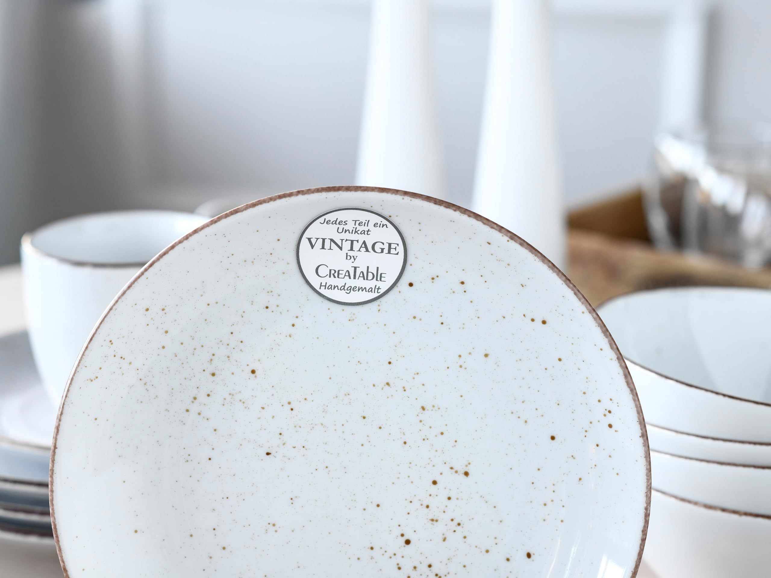 CreaTable 24814 Vintage Nature Weiss Teller Set 12-tlg. Geschirrset 4 Personen - Bild 7