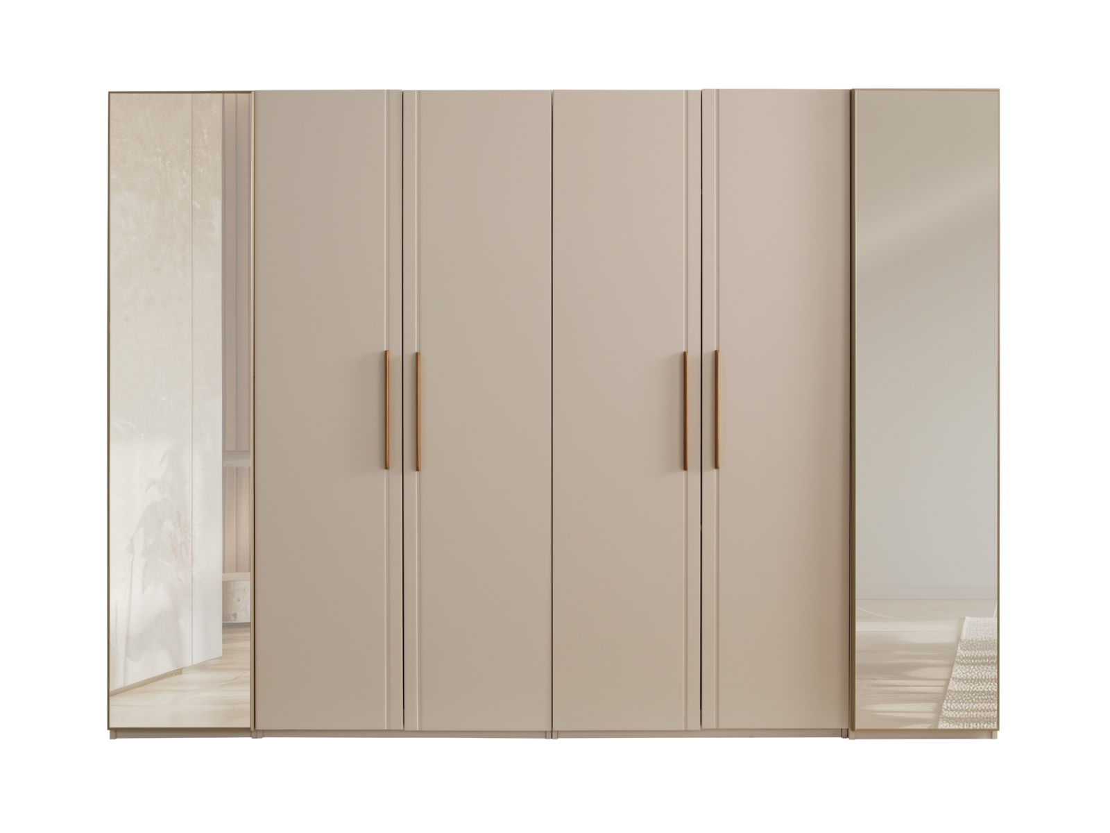 Valencia 6 türiger Kleiderschrank mit Spiegel