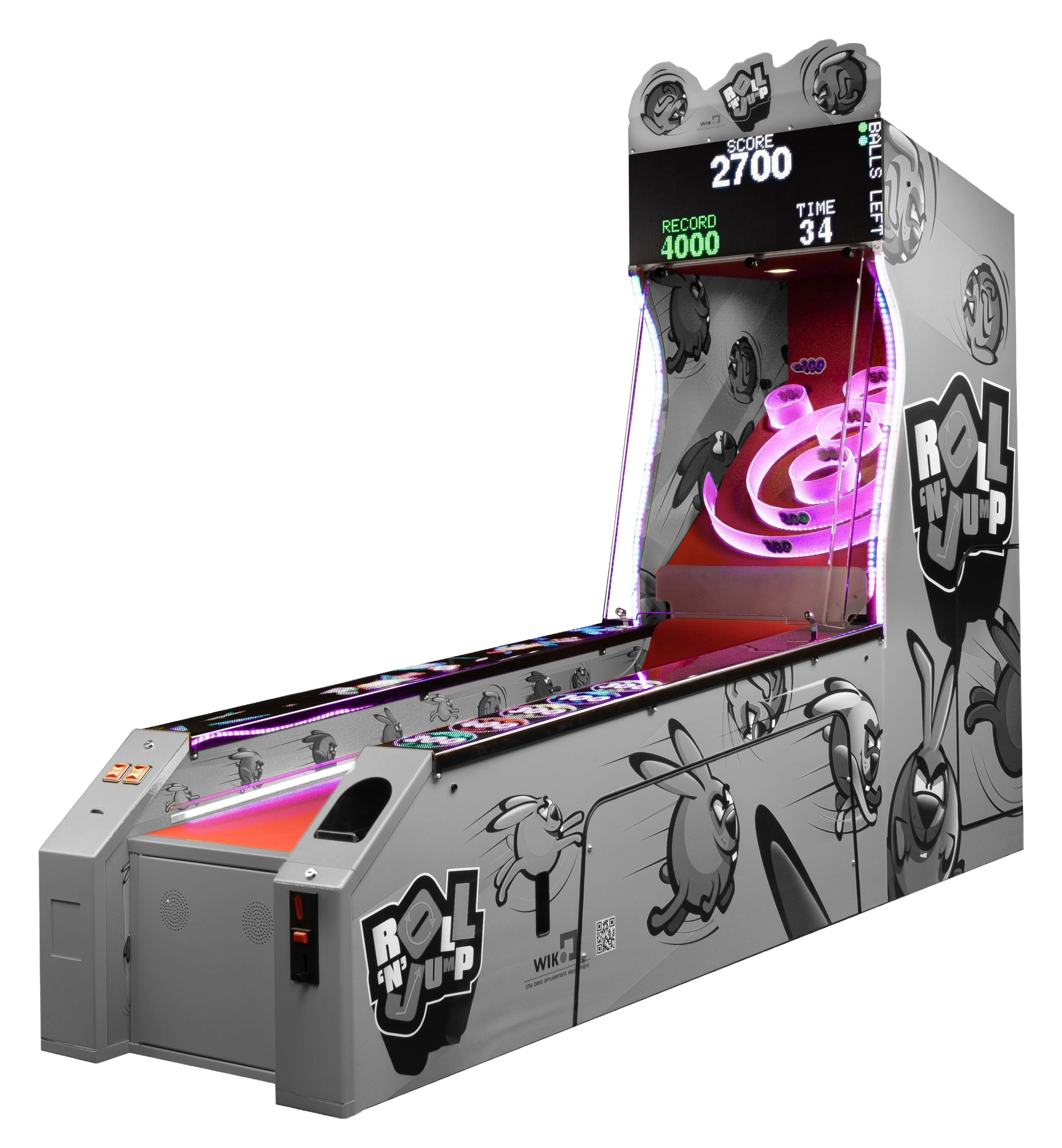 WIK Roll 'n' Jump Black & White Automat Geschicklichkeit – NEU mit seitlichen LED-Displays