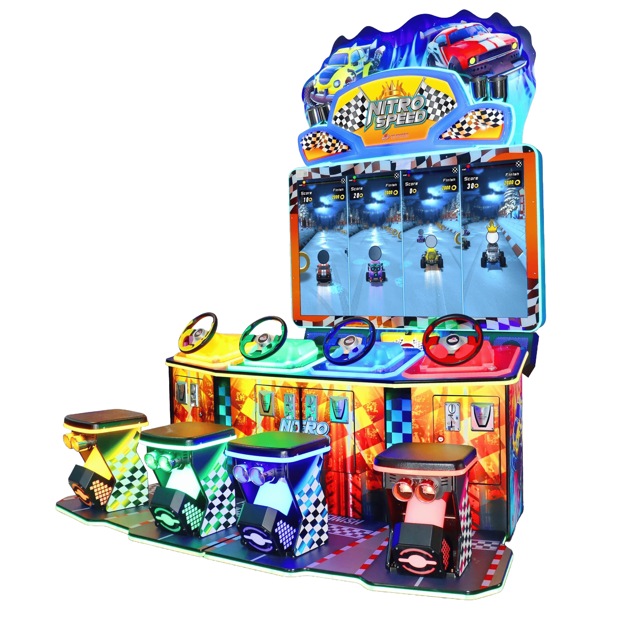 Nitro Speed 4 Spieler Arcade Fahrsimulator
