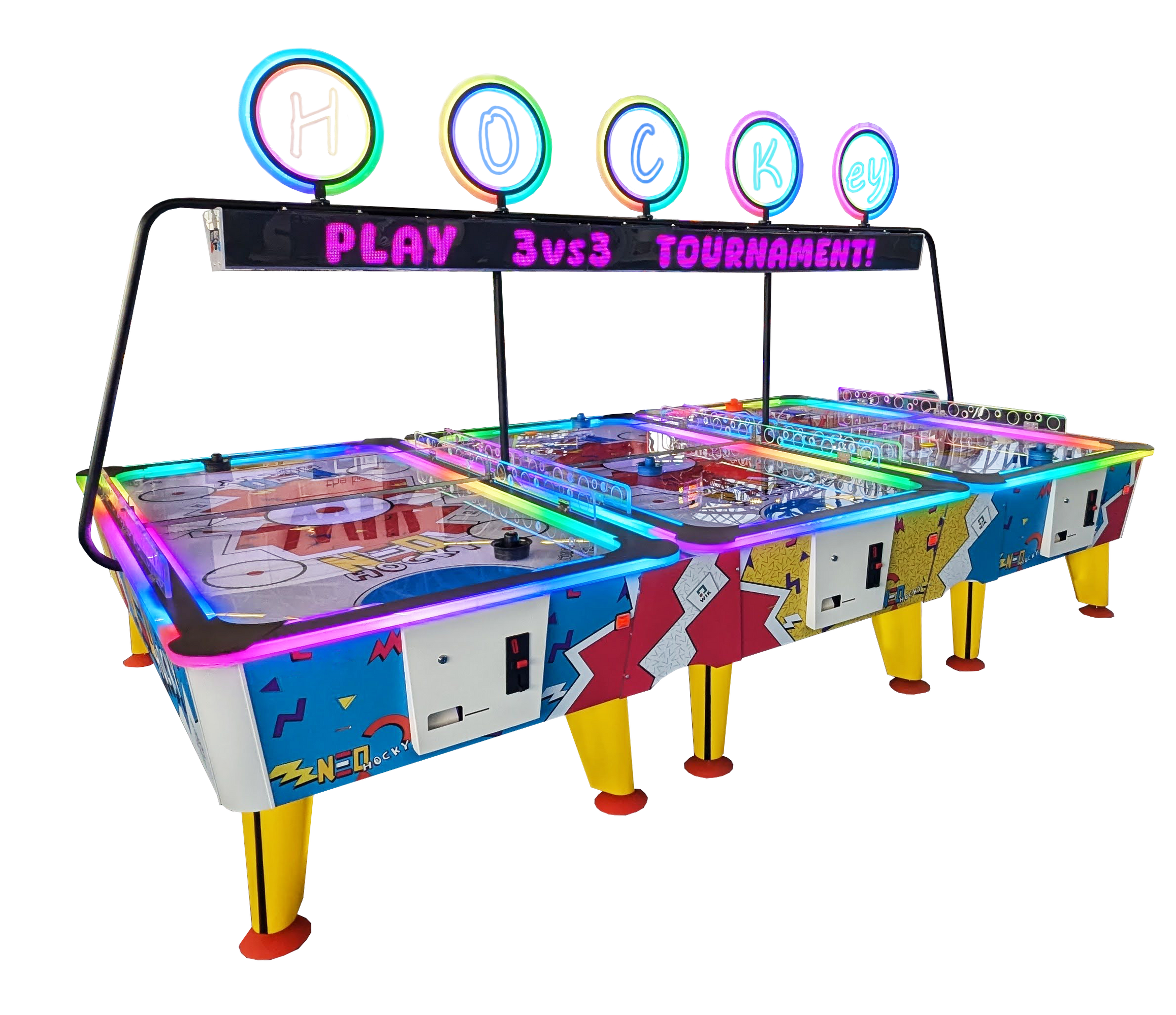 Airhockey Tisch NEO Combo Triple Header 8ft Multiplayer Arcade Spiel