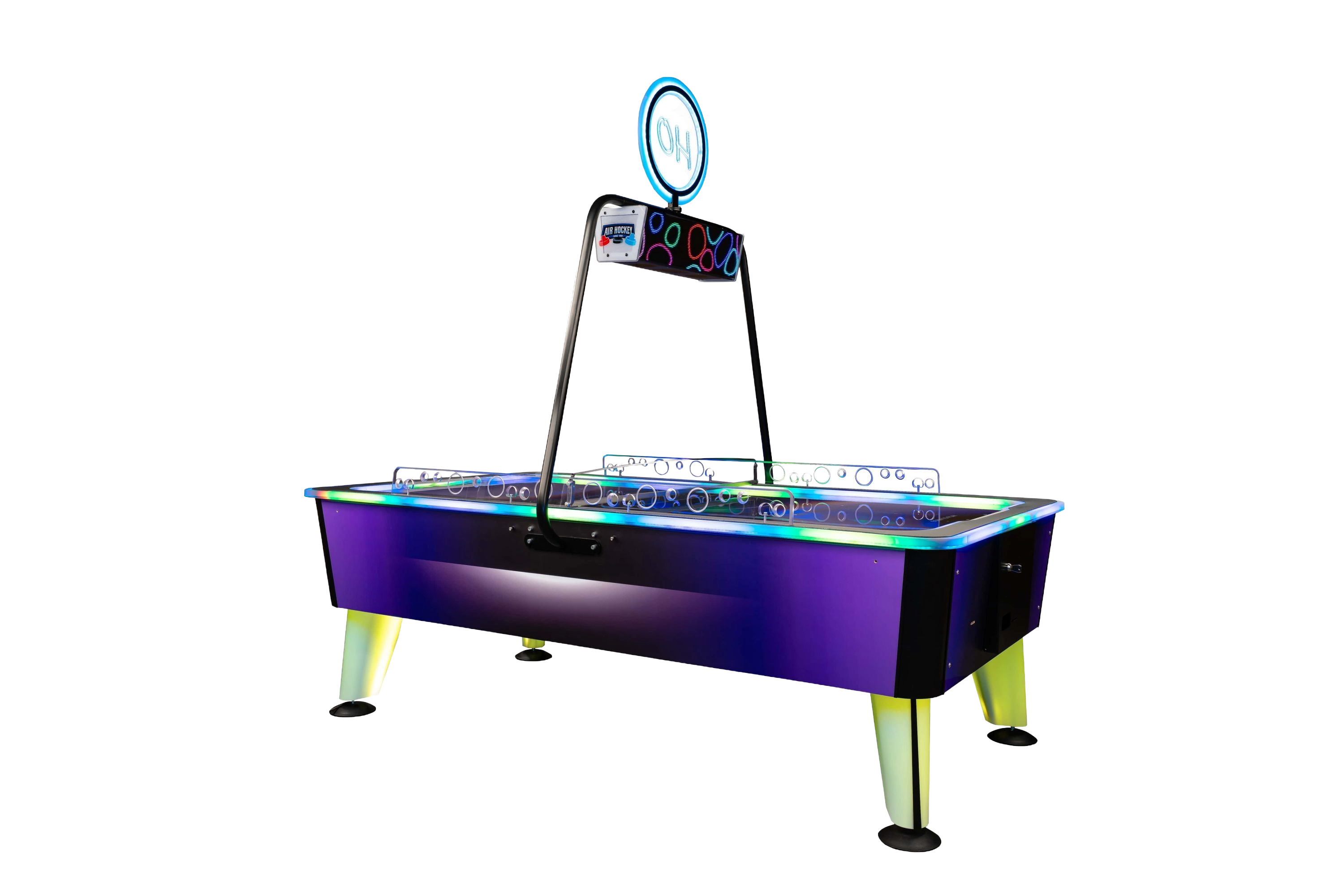 Airhockey Tisch Neo Violet 8ft Stylisches Arcade Spiel mit LED