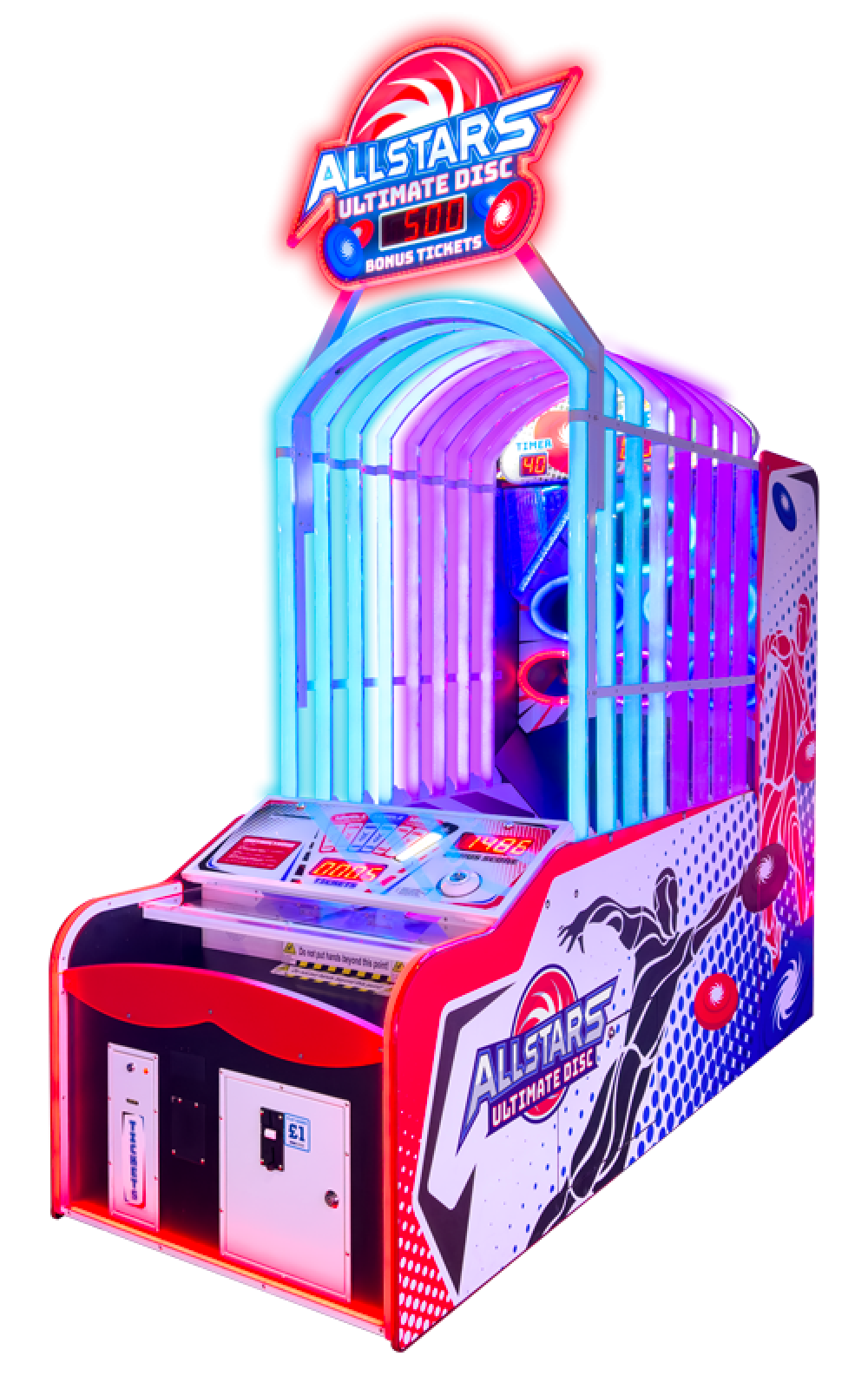 Allstars Ultimate Disc Arcade Wurfspiel mit Ticket System