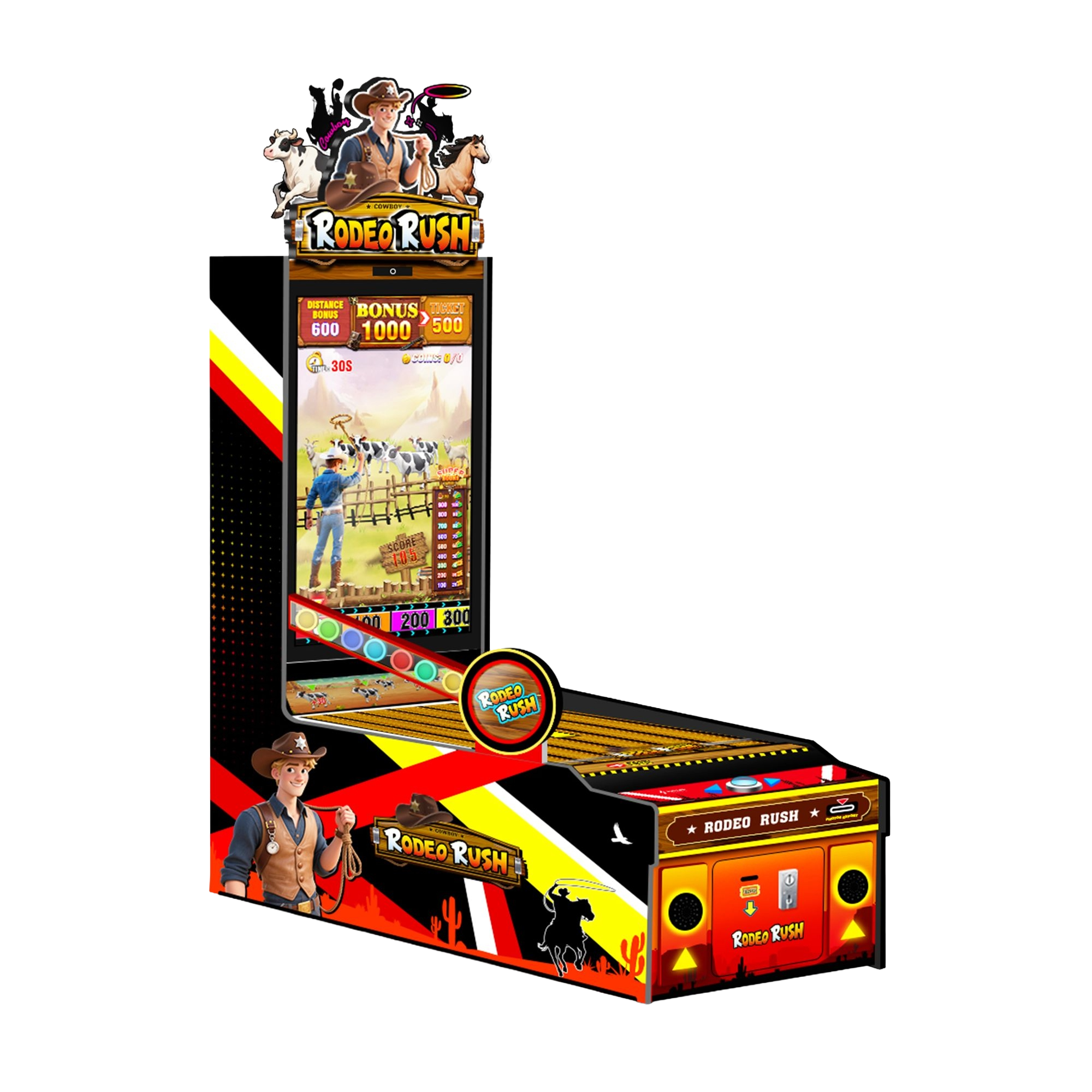 Rodeo Rush Ticket Redemption Puck Shooter mit Carnival-Feeling