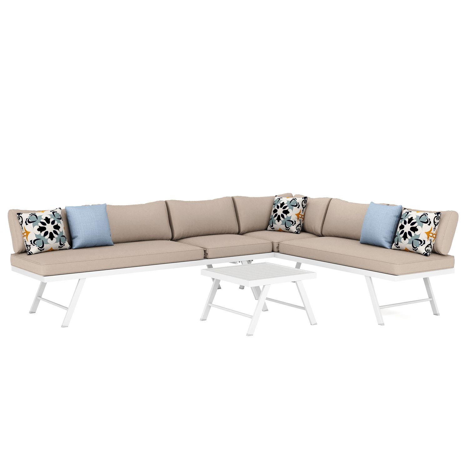 Lounge CALVI multifunktional beige/weiss Anzeigebild