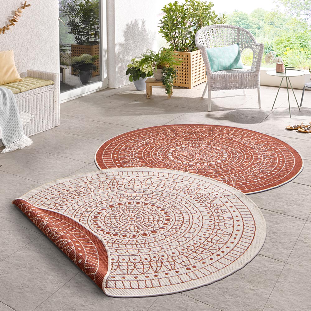 Wendbarer Teppich In-& Outdoor Porto, rund