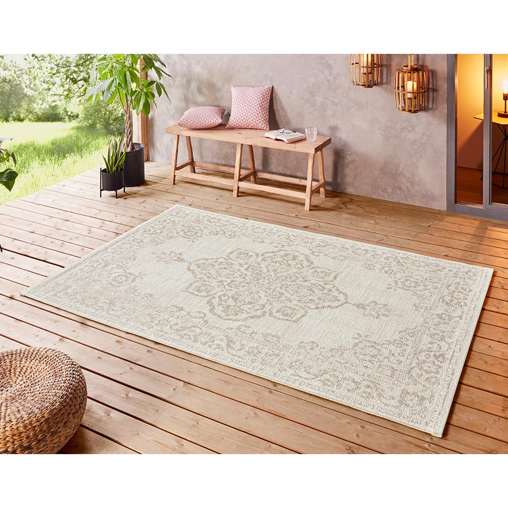 In- & Outdoor Teppich Tilos Creme Beige