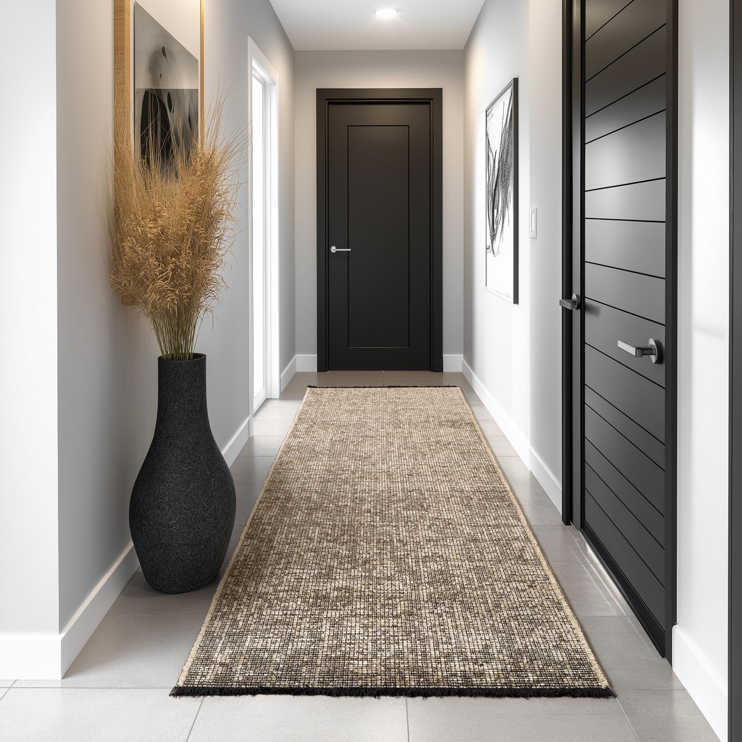 Baumwoll-Chenille Teppich Space 1900 Beige, Läufer – waschbar