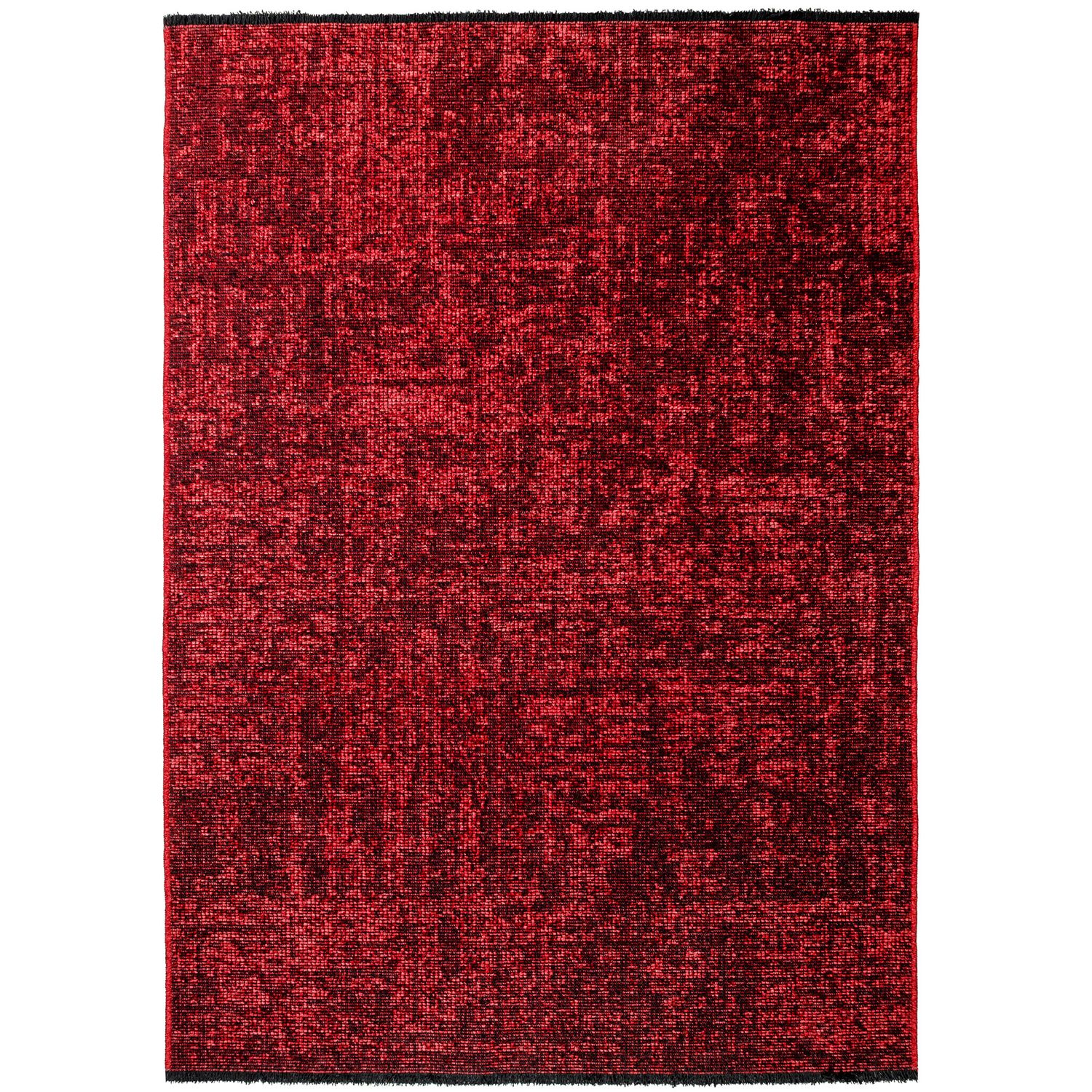 Baumwoll-Chenille Teppich Space 1900 Rot, Läufer – waschbar
