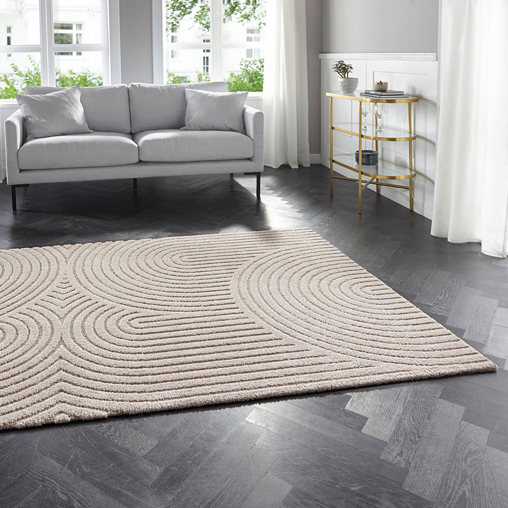 Kurzflor Teppich Panglao Creme Beige