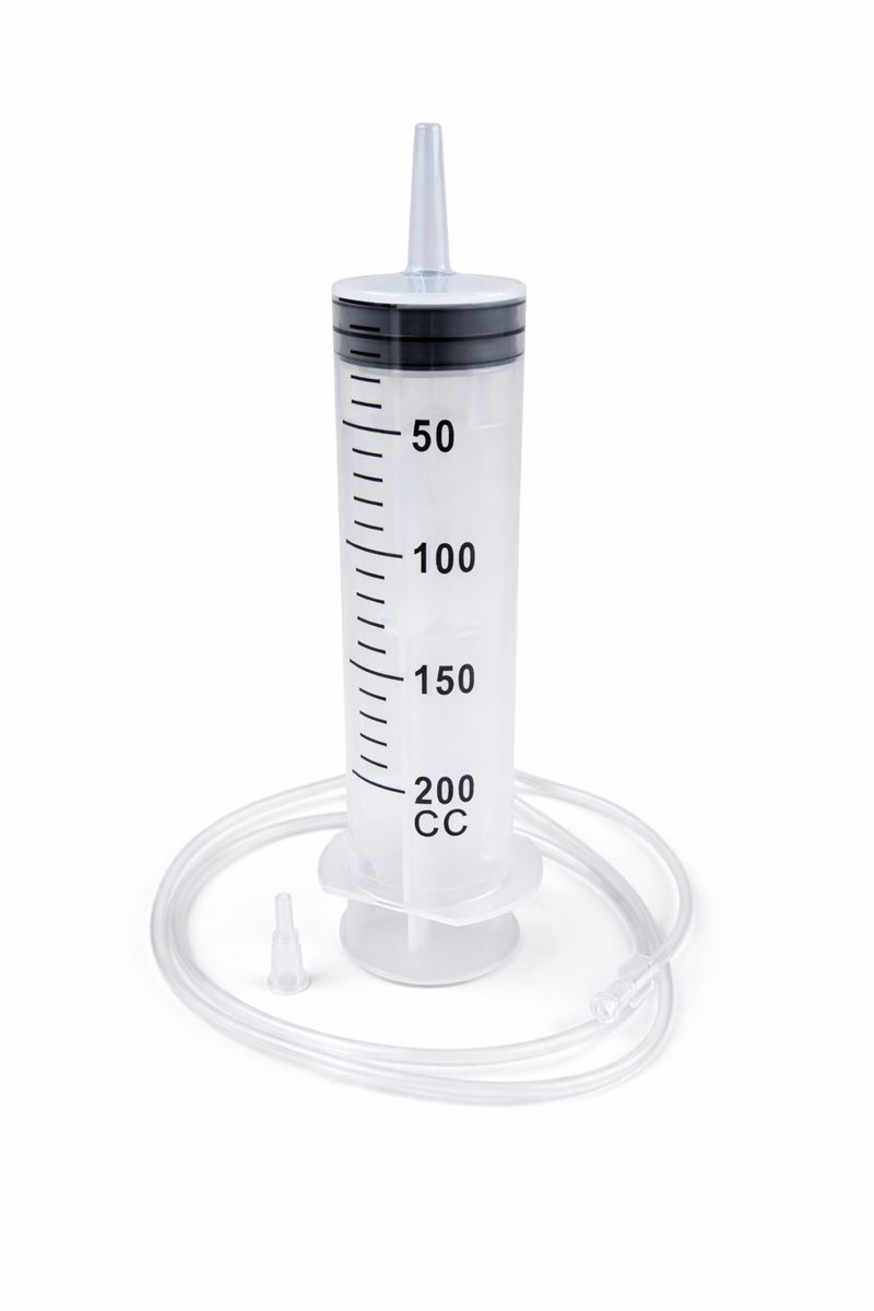 200 ml Einwegspritze mit 1 m Schlauch - für Labor, Industrie & Hobby