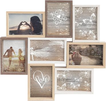 Natural wood effect collage wall frame for 4x6" photos