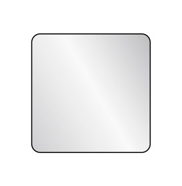 Square Wall Mirror with Rounded Corners 60cm - Black
