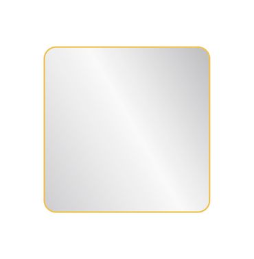 Square Wall Mirror with Rounded Corners 60cm – Gold