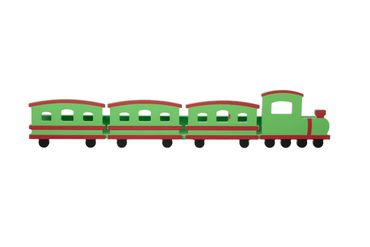 Childrens Wooden Train Shelf - Green