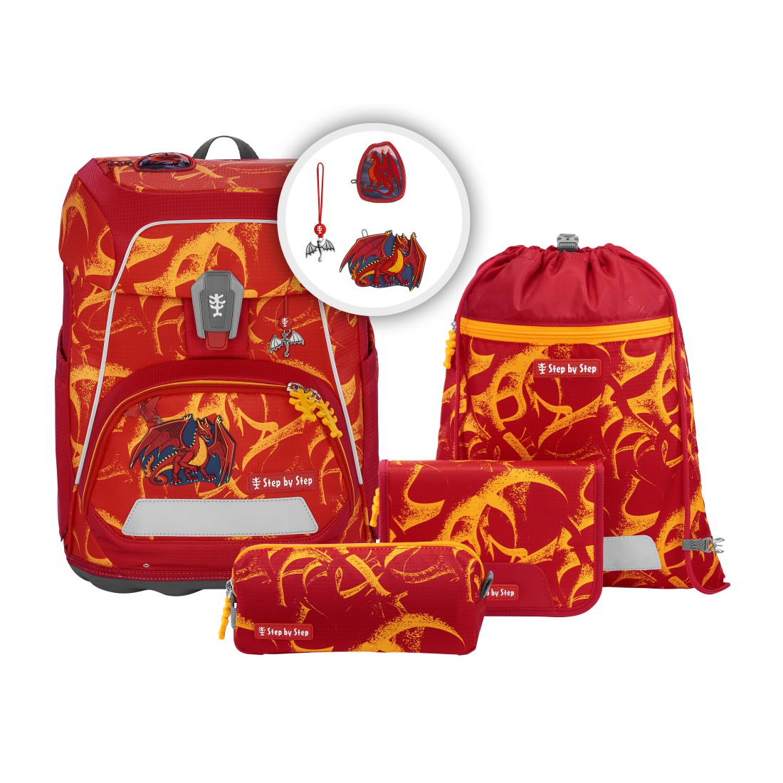 Step by Step Fit Schulranzen-Set 5-teilig-Dragon Toro