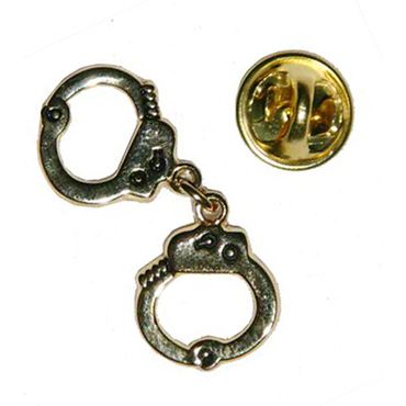 Handfessel Anstecker Pin gold Handfessel Anstecker Pin gold