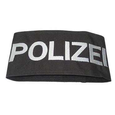 Armbinde POLIZEI (schwarz/silber)