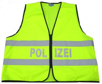 Warnweste Polizei gelb-silber