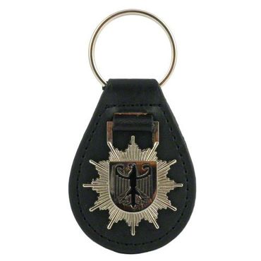 Schlüsselanhänger Bundespolizei Polizeistern Metall-Leder Schlüsselanhänger Bundespolizei Polizeistern Metall-Leder