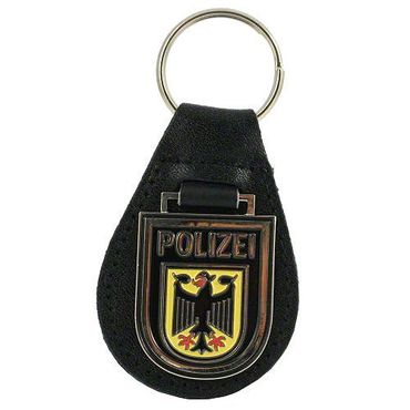 Schlüsselanhänger Bundespolizei Hoheitsabzeichen Metall-Leder