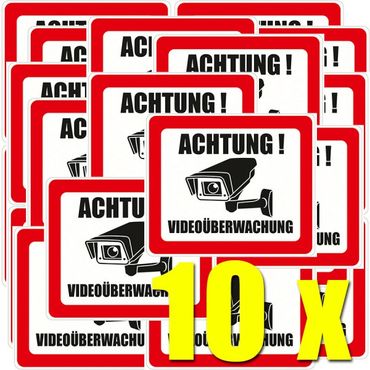 ACHTUNG! Videoüberwachung Aufkleber