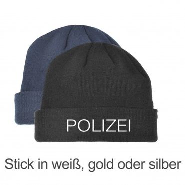 Strick - Mütze mit ThinsulateTM- Futter , Einheitsgröße, Stick - POLIZEI -