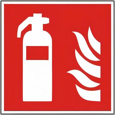 Brandschutzschild als Symbol Feuerlöscher nach ISO 7010 / F 001 - versch. Varianten