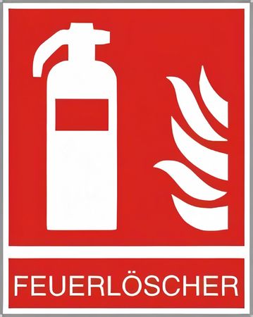 Brandschutzschild Symbol Feuerlöscher mit Zusatztext Feuerlöscher - F 001