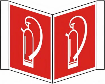 Nasenschild bedruckt mit 2 Symbolen Feuerlöscher nach BGV A8 - F 05 - versch. Varianten