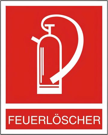 Kombischild Symbol BGV A8 / F0 5 mit Text Feuerlöscher 200 x 250 mm versch. Varianten