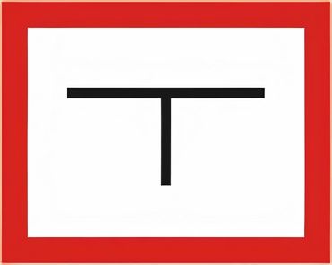 Brandschutzzeichen Symbol Hydrantenkennzeichnung , 2-farbig (schwarz, rot), ohne Plotterbeschriftung , Material: Kunststoff 3 mm, Größe: 250 x 200 mm, flach