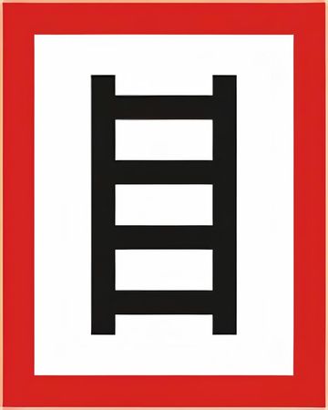 Brandschutzschild  DIN 4066 - E2 mit Symbol " Stelle zum Anleitern ", Größe: 200 x 250 mm, 2-farbiger UV-Beständiger Siebdruck (rot/schwarz) versch. Varianten