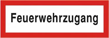 Brandschutzschild als Text " Feuerwehrzugang " - Folie oder Kunststoff 1 mm - Größe 297 x 105 mm