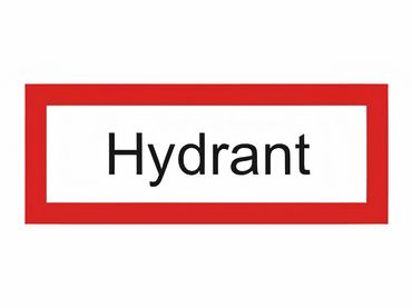 Brandschutzschild als Text " Hydrant " - Kunststoff 1 mm - 297 x 105 mm - flach
