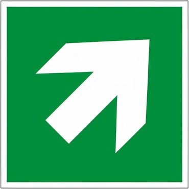 Rettungszeichen - Zusatzzeichen GRÜN als Pfeillsymbol E 006 / Typ D , aufwärts / abwärts - nach ISO 7010 / DIN EN ISO 3864-3 - versch. Ausführungen