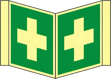 Nasenrettungsschild als Symbol Erste Hilfe nach BGV A 8 - E 03 - versch. Ausführungen