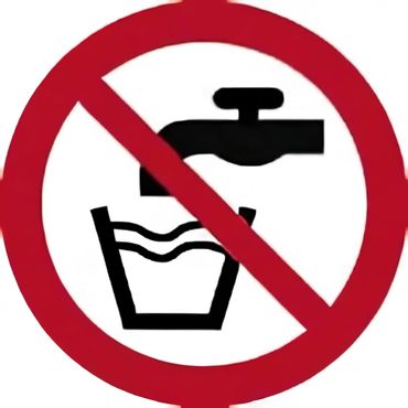 Verbotsschild als Symbol - kein Trinkwasser nach ISO 7010 / P 005 - versch. Ausführungen