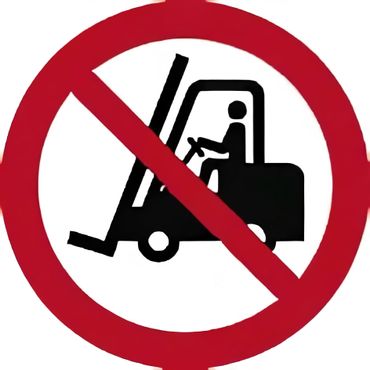 Verbotsschild als Symbol - für Flurförderzeuge verboten nach ISO 7010 / P 006 - versch. Ausführungen
