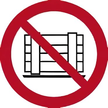 Verbotsschild als Symbol - nichts abstellen oder lagern nach ISO 7010 / P 023 - Kunststoff 1 mm, 200 x 200 mm