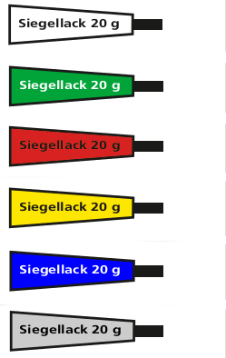 Dokumentations-Siegellack, in ca. 20 g Tube - verschiedene Farben