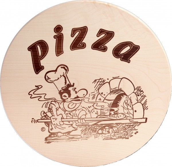Pizzateller rund aus Holz mit Griff Ø 40 cm